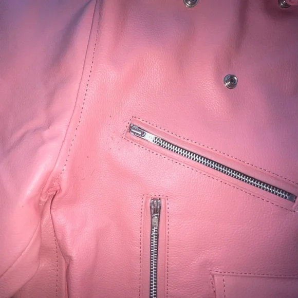 ALLSTATE LEATHER ladies 2x baby pink biker jacket - Picture 7 of 14